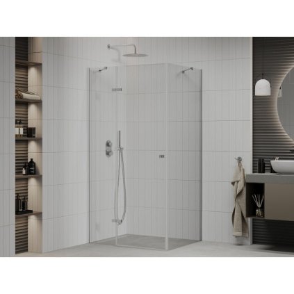 Mexen Roma, sprchovací kút 70 (dvere) x 90 (stena) cm, 6mm číre sklo, chrómový profil, 854-070-090-01-00
