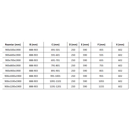Mexen Roma, sprchovací kút 90 (dvere) x 80 (stena) cm, 6mm číre sklo, chrómový profil, 854-090-080-01-00