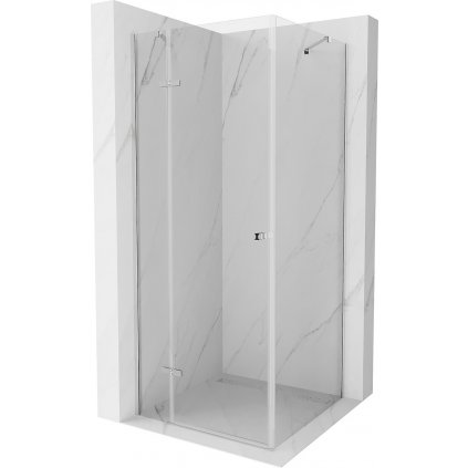 Mexen Roma, sprchovací kút 100 (dvere) x 100 (stena) cm, 6mm číre sklo, chrómový profil, 854-100-100-01-00