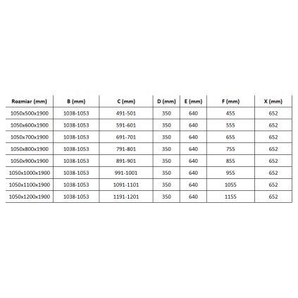Mexen Roma, sprchovací kút 105 (dvere) x 70 (stena) cm, 6mm číre sklo, chrómový profil, 854-105-070-01-00
