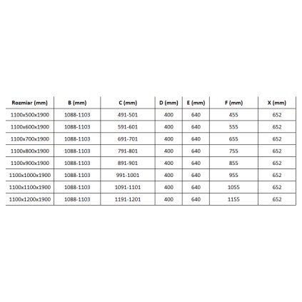 Mexen Roma, sprchovací kút 110 (dvere) x 80 (stena) cm, 6mm číre sklo, chrómový profil, 854-110-080-01-00