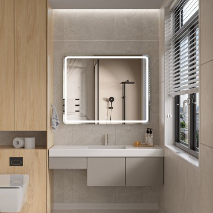 Erga Isabella, LED zrkadlo 100x80cm, 2760 lm, 6500K, predné/zadné osvetlenie, ERG-V01-129-1080-00