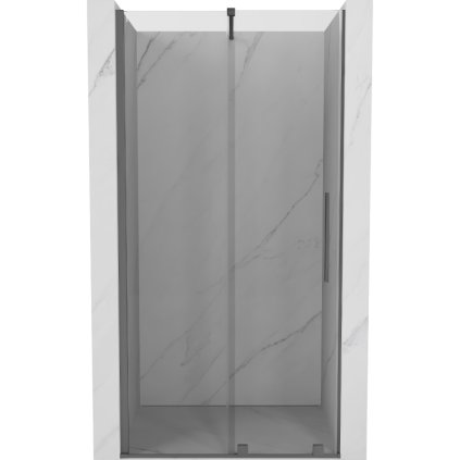 Mexen Velar, posuvné sprchové dvere do otvoru 110 cm, 8mm číre sklo, brúsený grafit, 871-110-000-01-95