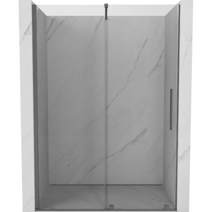 Mexen Velar, posuvné sprchové dvere do otvoru 140 cm, 8mm číre sklo, brúsený grafit, 871-140-000-01-95