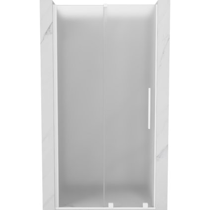 Mexen Velar, posuvné sprchové dvere do otvoru 110 cm, 8mm sklo námraza, biela matná, 871-110-000-31-20