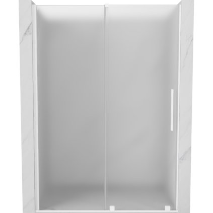 Mexen Velar, posuvné sprchové dvere do otvoru 140 cm, 8mm sklo námraza, biela matná, 871-140-000-31-20