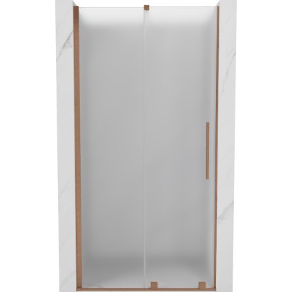 Mexen Velar, posuvné sprchové dvere do otvoru 120 cm, 8mm sklo námraza, medená matná, 871-120-000-31-65