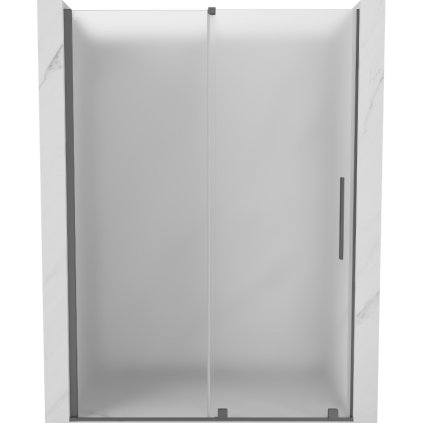 Mexen Velar, posuvné sprchové dvere do otvoru 160 cm, 8mm sklo námraza, brúsený grafit, 871-160-000-31-95