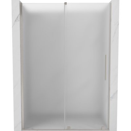 Mexen Velar, posuvné sprchové dvere do otvoru 150 cm, 8mm sklo námraza, brúsená oceľ, 871-150-000-31-97