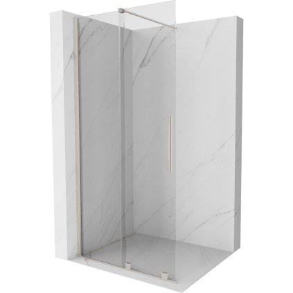 Mexen Velar, sprchová zástena s posuvnými dverami Walk-in 85 x 200 cm, 8mm číre sklo, brúsená oceľ, 871-085-000-03-97