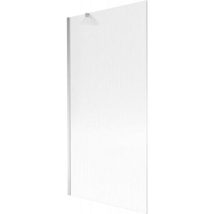 Mexen Next, vaňová zástena 1-krídlová 90 x 150 cm, fixné krídlo, 6 mm sklo s pruhmi, chrómový profil, 895-090-000-00-09-01