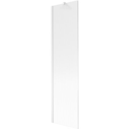 Mexen Next, vaňová zástena 1-krídlová 50 x 150 cm, fixné krídlo, 6 mm sklo s pruhmi, biely profil, 895-050-000-00-09-20