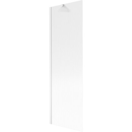 Mexen Next, vaňová zástena 1-krídlová 60 x 150 cm, fixné krídlo, 6 mm sklo s pruhmi, biely profil, 895-060-000-00-09-20