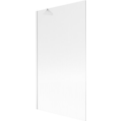 Mexen Next, vaňová zástena 1-krídlová 100 x 150 cm, fixné krídlo, 6 mm sklo s pruhmi, biely profil, 895-100-000-00-09-20
