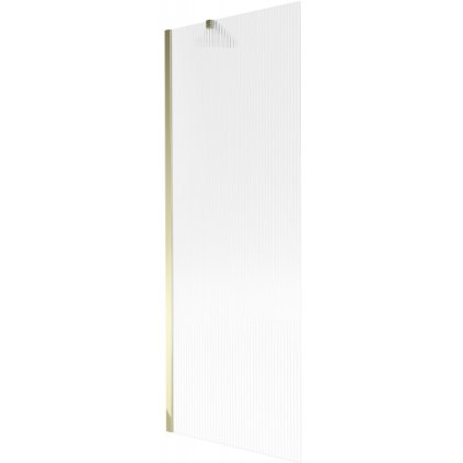 Mexen Next, vaňová zástena 1-krídlová 70 x 150 cm, fixné krídlo, 6 mm sklo s pruhmi, zlatý lesklý profil, 895-070-000-00-09-50