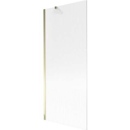 Mexen Next, vaňová zástena 1-krídlová 80 x 150 cm, fixné krídlo, 6 mm sklo s pruhmi, zlatý lesklý profil, 895-080-000-00-09-50
