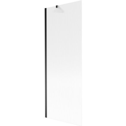 Mexen Next, vaňová zástena 1-krídlová 70 x 150 cm, fixné krídlo, 6 mm sklo s pruhmi, čierny profil, 895-070-000-00-09-70