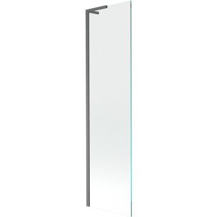 Mexen Next, vaňová zástena 1-krídlová 50 x 150 cm, fixné krídlo, 6 mm číre sklo, brúsený grafit profil, 895-050-000-03-00-66