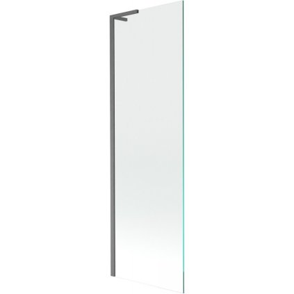Mexen Next, vaňová zástena 1-krídlová 60 x 150 cm, fixné krídlo, 6 mm číre sklo, brúsený grafit profil, 895-060-000-03-00-66