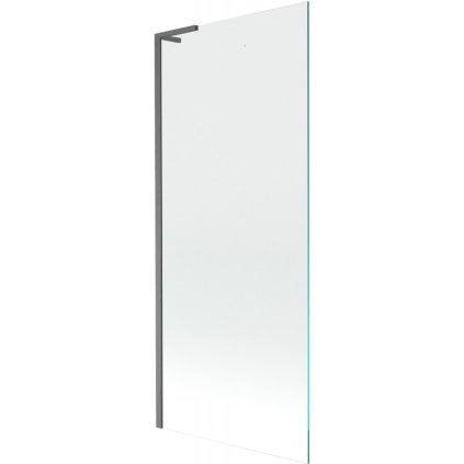Mexen Next, vaňová zástena 1-krídlová 80 x 150 cm, fixné krídlo, 6 mm číre sklo, brúsený grafit profil, 895-080-000-03-00-66