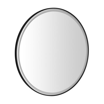 Sapho, KADRIS guľaté zrkadlo s LED osvetlením, ø 80cm, čierna matná, KD080