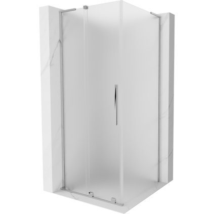 Mexen Velar L, sprchový kút s posuvnými dverami 100 x 100 cm, 8mm sklo námraza, chrómová, 871-100-100-33-01