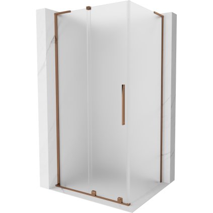 Mexen Velar L, sprchový kút s posuvnými dverami 100 x 80 cm, 8mm sklo námraza, ružové zlato, 871-100-080-33-60