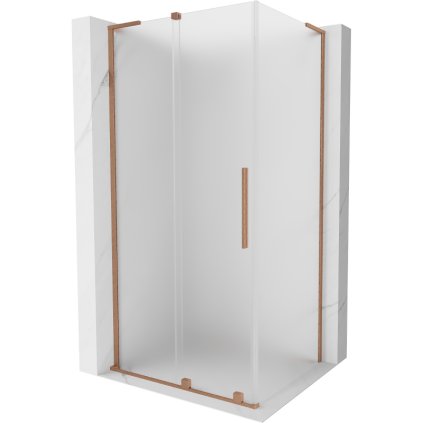 Mexen Velar L, sprchový kút s posuvnými dverami 100 x 80 cm, 8mm sklo námraza, medená matná, 871-100-080-33-65
