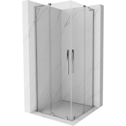Mexen Velar L Duo, sprchový kút s posuvnými dverami 80 x 80 cm, 8mm číre sklo, chrómová, 871-080-080-02-03-01