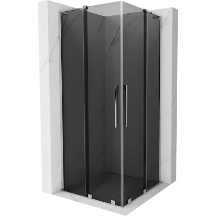 Mexen Velar L Duo, sprchový kút s posuvnými dverami 100 x 100 cm, 8mm šedé sklo, chrómová, 871-100-100-02-43-01