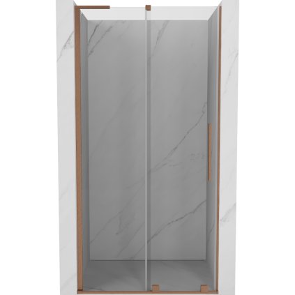 Mexen Velar L, posuvné sprchové dvere do otvoru 120 cm, 8mm číre sklo, medená matná, 871-120-003-01-65