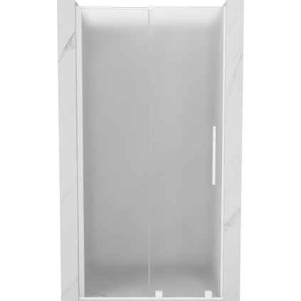 Mexen Velar L, posuvné sprchové dvere do otvoru 100 cm, 8mm sklo námraza, biela matná, 871-100-003-31-20