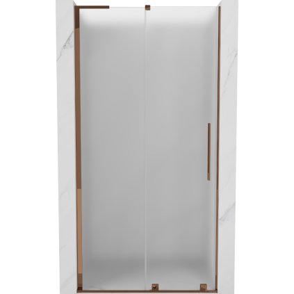Mexen Velar L, posuvné sprchové dvere do otvoru 90 cm, 8mm sklo námraza, ružové zlato, 871-090-003-31-60