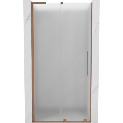 Mexen Velar L, posuvné sprchové dvere do otvoru 120 cm, 8mm sklo námraza, medená matná, 871-120-003-31-65