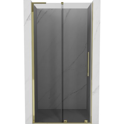 Mexen Velar L, posuvné sprchové dvere do otvoru 90 cm, 8mm šedé sklo, zlatá lesklá, 871-090-003-41-50