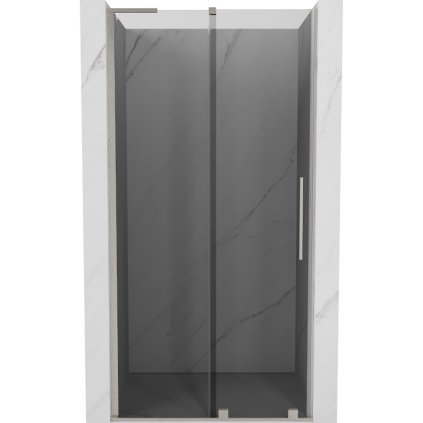 Mexen Velar L, posuvné sprchové dvere do otvoru 110 cm, 8mm šedé sklo, brúsená oceľ, 871-110-003-41-97