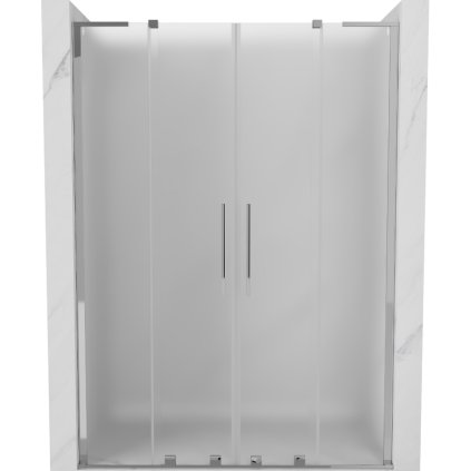 Mexen Velar L Duo, posuvné sprchové dvere do otvoru 140 cm, 8mm sklo námraza, chrómová, 871-140-003-32-01