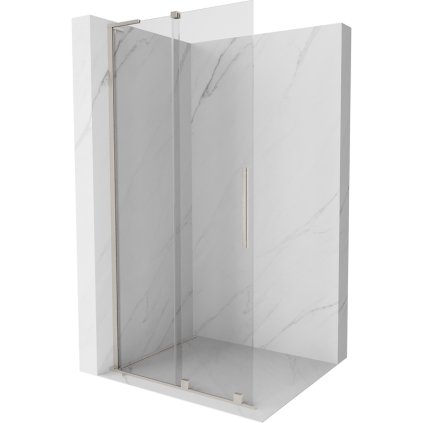 Mexen Velar L, posuvná sprchová zástena Walk-in 110 x 200 cm, 8mm číre sklo, brúsená oceľ, 871-110-003-03-97
