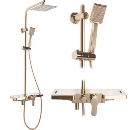 Rea Bravo, sprchový set h-1050, zlatá lesklá, REA-P4120