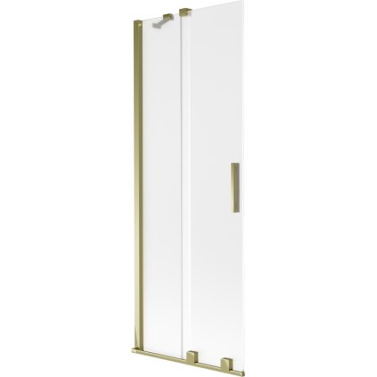 Mexen Velar, 2-krídlová posuvná vaňová zástena 70 x 150 cm, 8mm sklo námraza, zlatá lesklá, 896-070-000-31-50