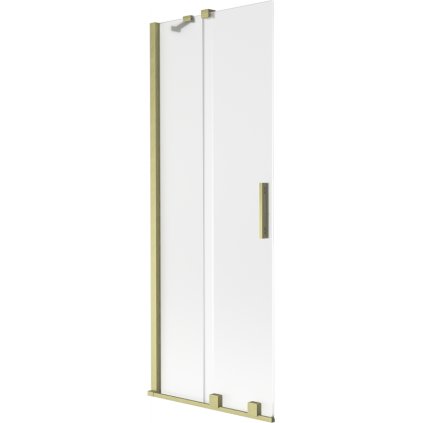Mexen Velar, 2-krídlová posuvná vaňová zástena 70 x 150 cm, 8mm sklo námraza, zlatá matná, 896-070-000-31-55