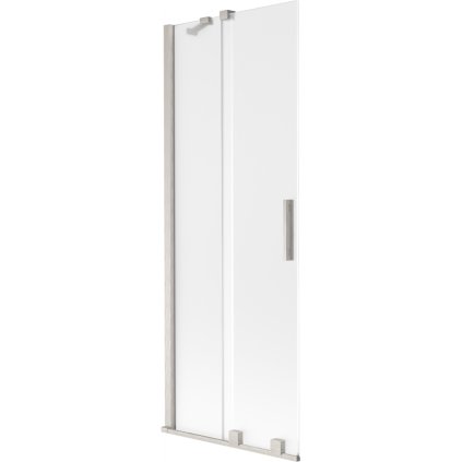 Mexen Velar, 2-krídlová posuvná vaňová zástena 75 x 150 cm, 8mm sklo námraza, brúsená oceľ, 896-075-000-31-97