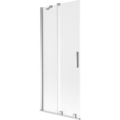 Mexen Velar, 2-krídlová posuvná vaňová zástena 85 x 150 cm, 8mm sklo námraza, chrómová, 896-085-000-31-01