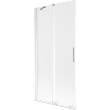 Mexen Velar, 2-krídlová posuvná vaňová zástena 90 x 150 cm, 8mm sklo námraza, biela matná, 896-090-000-31-20