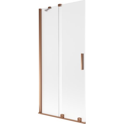 Mexen Velar, 2-krídlová posuvná vaňová zástena 90 x 150 cm, 8mm sklo námraza, ružové zlato, 896-090-000-31-60