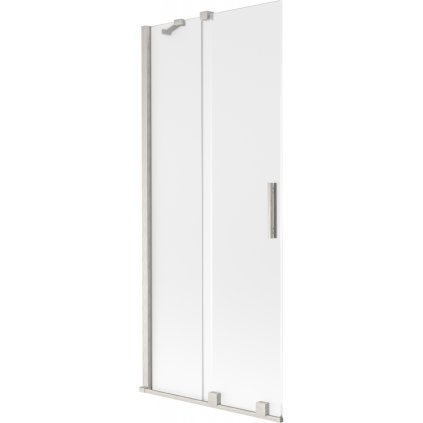 Mexen Velar, 2-krídlová posuvná vaňová zástena 85 x 150 cm, 8mm sklo námraza, brúsená oceľ, 896-085-000-31-97