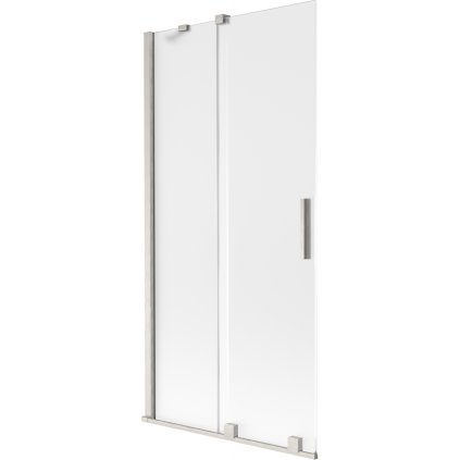 Mexen Velar, 2-krídlová posuvná vaňová zástena 90 x 150 cm, 8mm sklo námraza, brúsená oceľ, 896-090-000-31-97