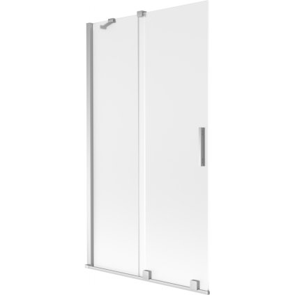 Mexen Velar, 2-krídlová posuvná vaňová zástena 100 x 150 cm, 8mm sklo námraza, chrómová, 896-100-000-31-01
