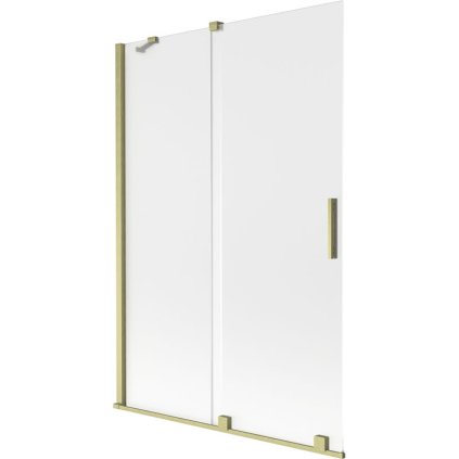 Mexen Velar, 2-krídlová posuvná vaňová zástena 120 x 150 cm, 8mm sklo námraza, zlatá matná, 896-120-000-31-55
