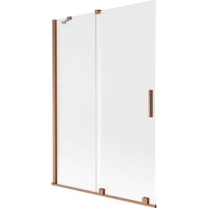 Mexen Velar, 2-krídlová posuvná vaňová zástena 120 x 150 cm, 8mm sklo námraza, medená matná, 896-120-000-31-65